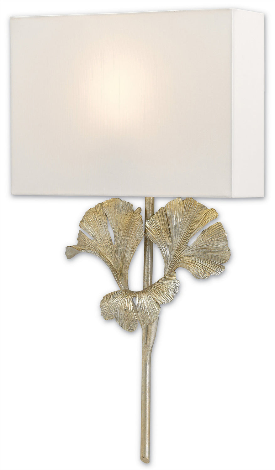 Currey and Company - 5900-0009 - One Light Wall Sconce - Gingko Collection - Distressed Silver Leaf