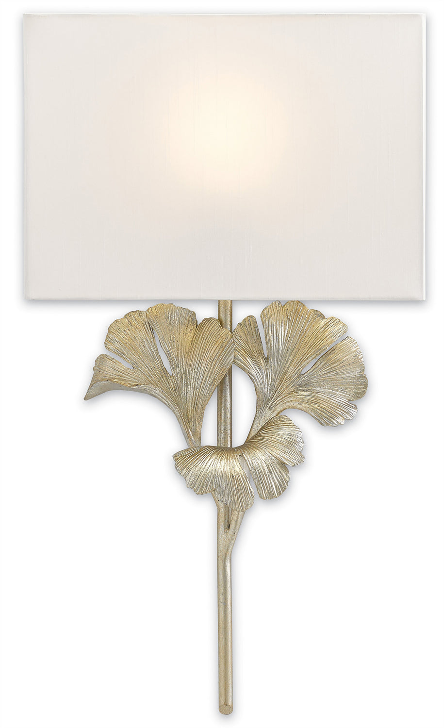 Currey and Company - 5900-0009 - One Light Wall Sconce - Gingko Collection - Distressed Silver Leaf