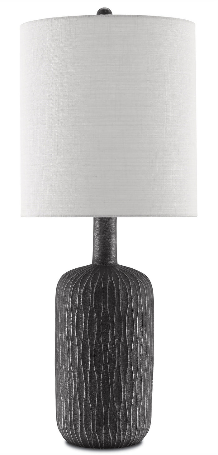 Currey and Company One Light Table Lamp from the Rivers collection in Steel Gray/Matte Black finish