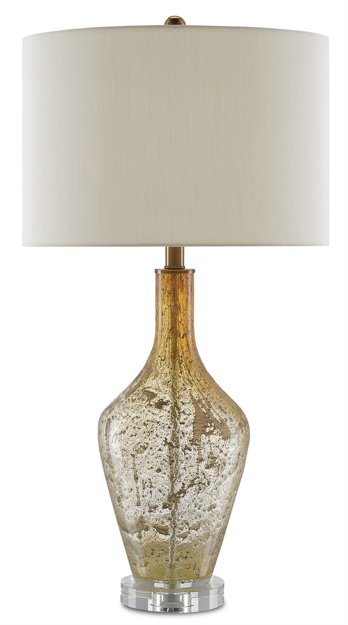 Currey and Company One Light Table Lamp from the Habib collection in Champagne Speckle/Clear finish