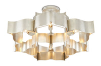 Currey and Company - 9000-0051 - Six Light Chandelier - Grand Lotus - Contemporary Silver Leaf