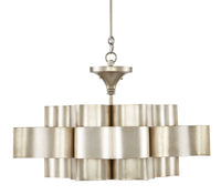 Currey and Company - 9000-0051 - Six Light Chandelier - Grand Lotus - Contemporary Silver Leaf