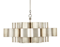 Currey and Company - 9000-0051 - Six Light Chandelier - Grand Lotus - Contemporary Silver Leaf