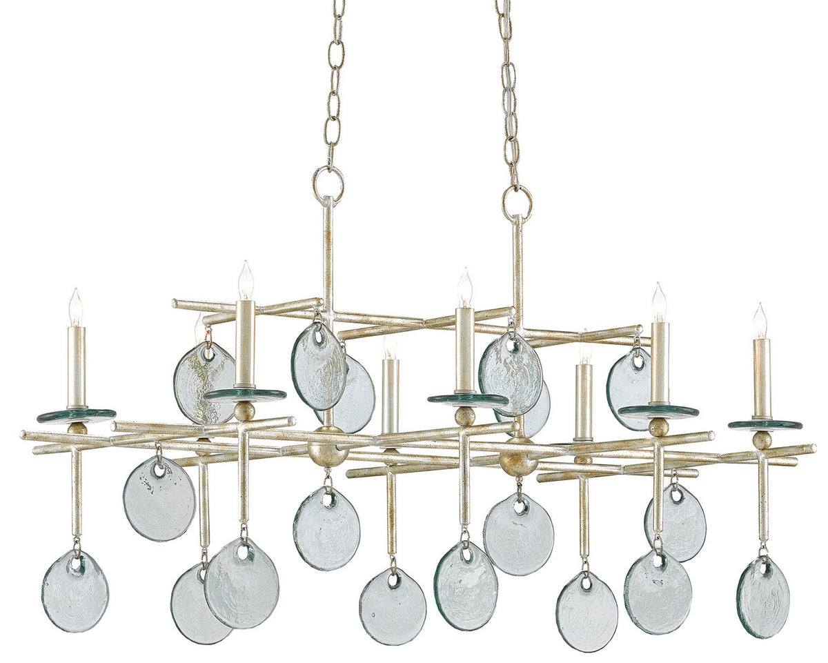 Currey and Company - 9000-0060 - Eight Light Chandelier - Sethos Collection - Silver Granello