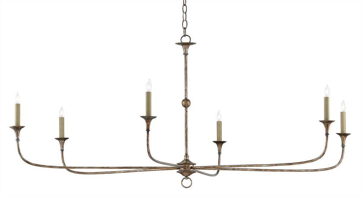 Currey and Company - 9000-0135 - Six Light Chandelier - Nottaway Collection - Pyrite Bronze
