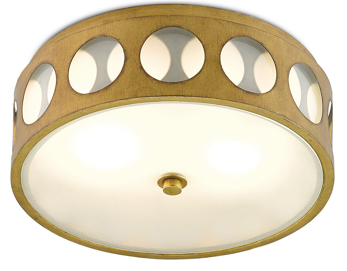 Currey and Company - 9999-0019 - Two Light Flush Mount - Go-Go Collection - Brass