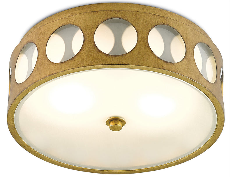 Currey and Company - 9999-0019 - Two Light Flush Mount - Go-Go Collection - Brass