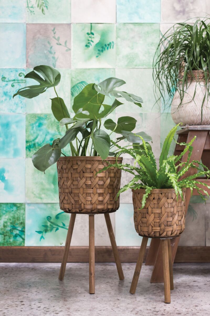 Design Shop Natural Bam Basket, 10.75" X 21.5".