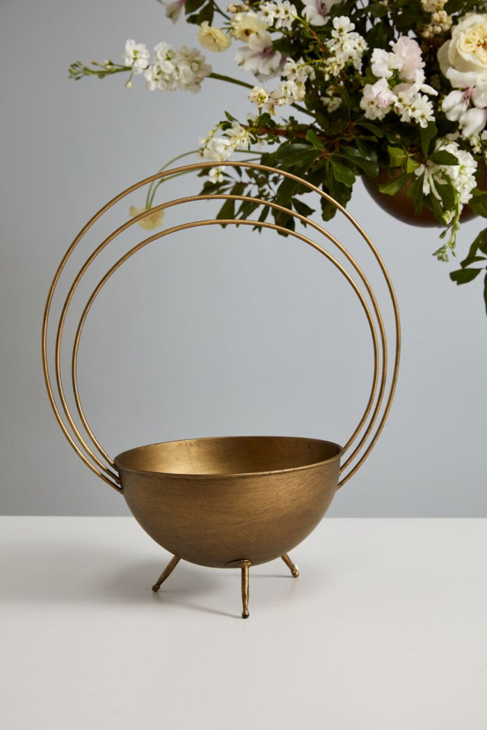 Design Shop Gold Saturn Collection Bowl, 16" X 18.5"
