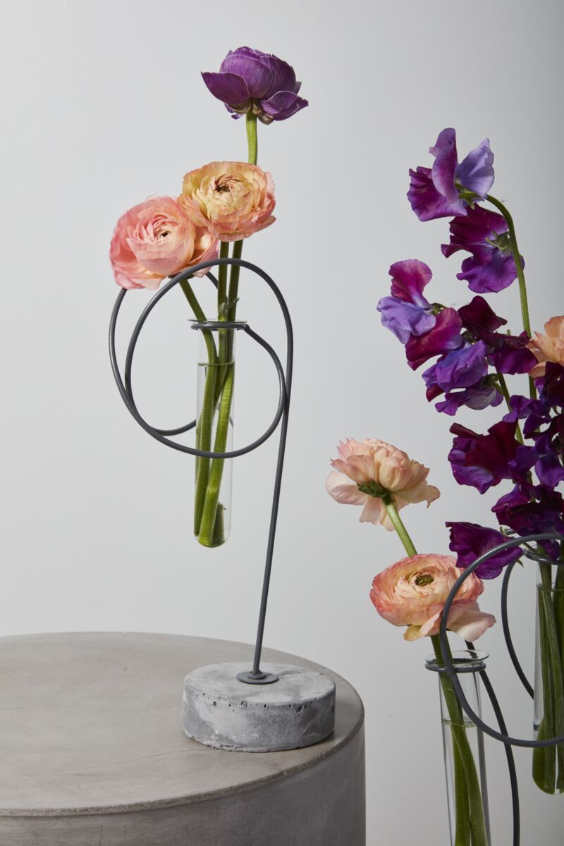Design Shop Grey Loopty Loop Stand, 7" X 12", Set of 2.