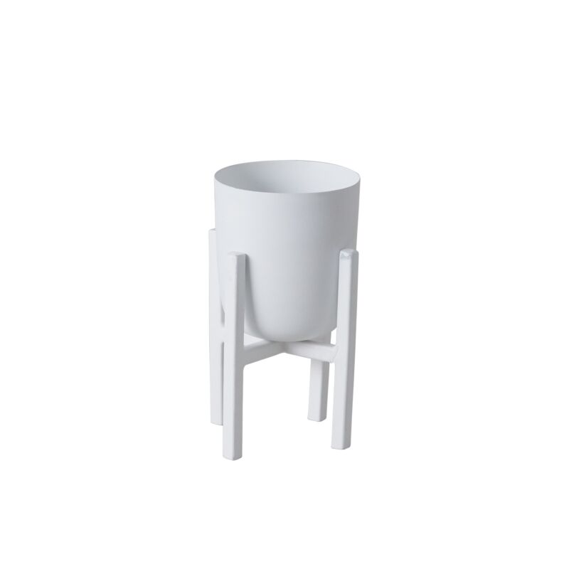 Design Shop White Mallow Plant Stand, 4" X 7.25"