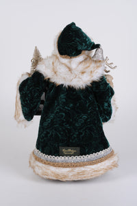 Karen Didion Lighted Woodland Emerald Santa