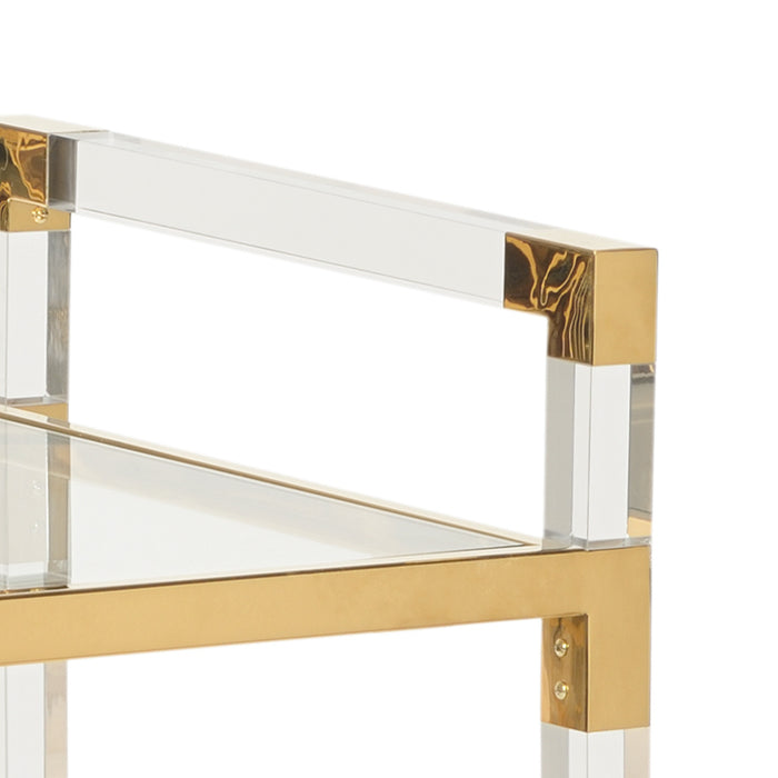 Chelsea House Acrylic Bar Cart - Brass