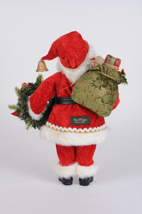 Karen Didion Lighted Berry Santa with Wreath