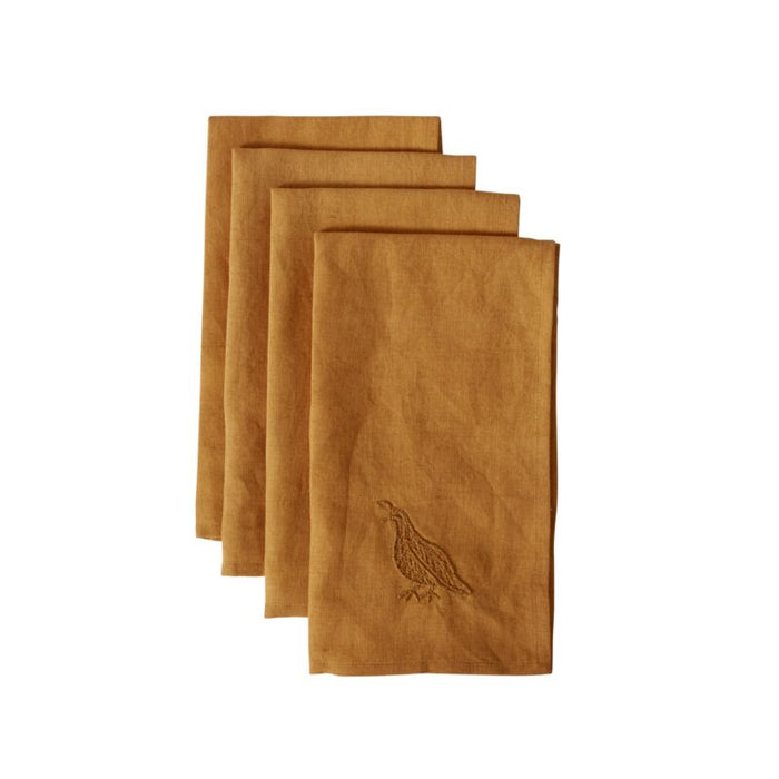 Design Shop Orange Regale Collection - Set of 4 Napkin, 18" X 0.1".