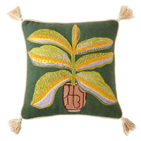 Design Shop Green Thrive Pillow Square, 0" X 14".