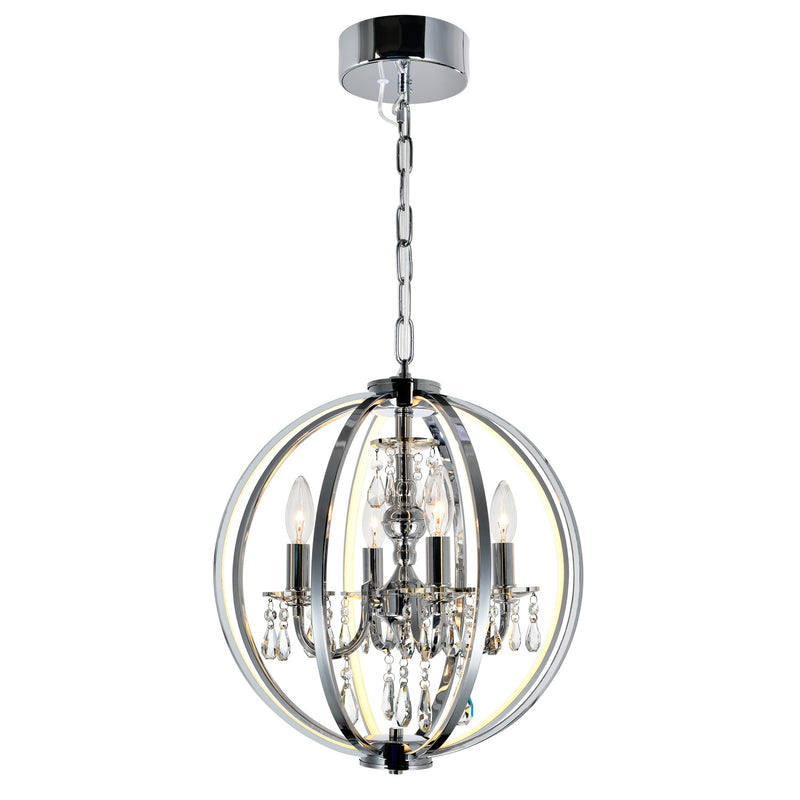 CWI Lighting Four Light Chandelier from the Abia collection in Chrome finish