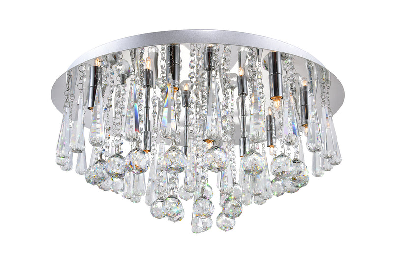 CWI Lighting 12 Light Flush Mount from the Brianna collection in Chrome finish