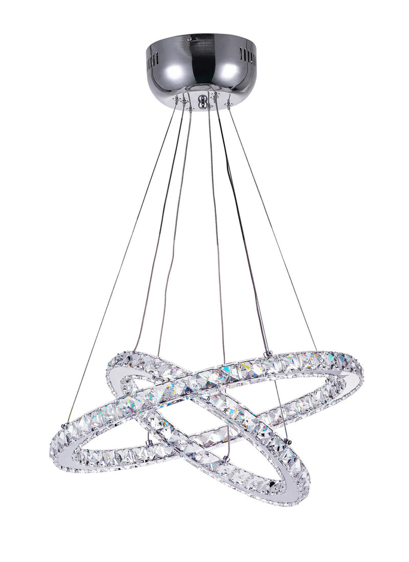 CWI Lighting LED Chandelier from the Ring collection in Stainless Steel finish