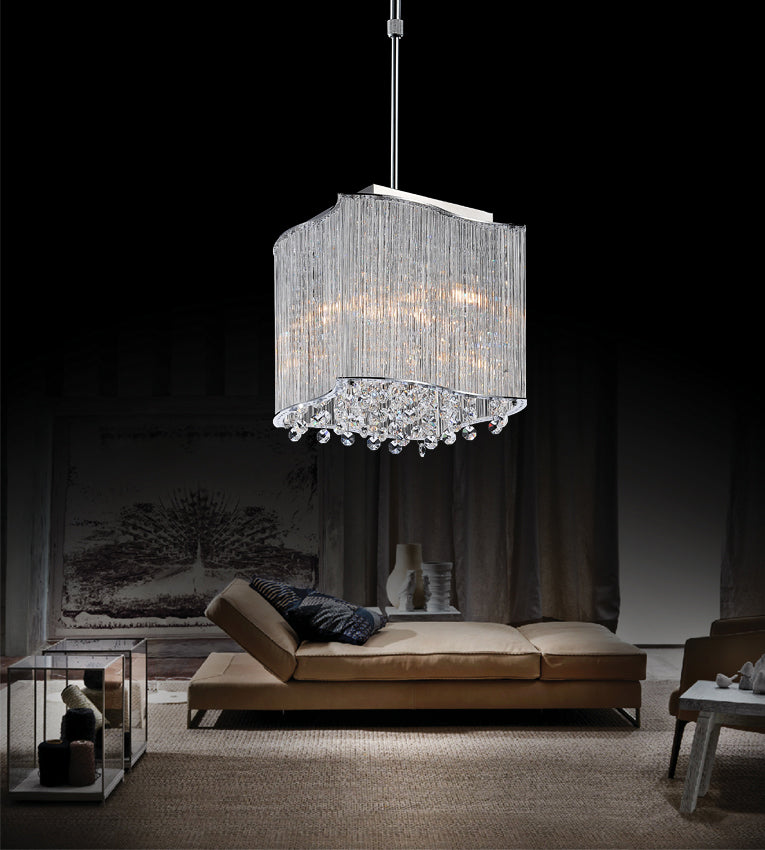 CWI Lighting Three Light Mini Pendant from the Elsa collection in Chrome finish