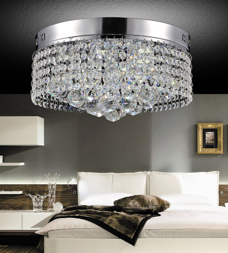 CWI Lighting Six Light Flush Mount from the Cascade collection in Chrome finish
