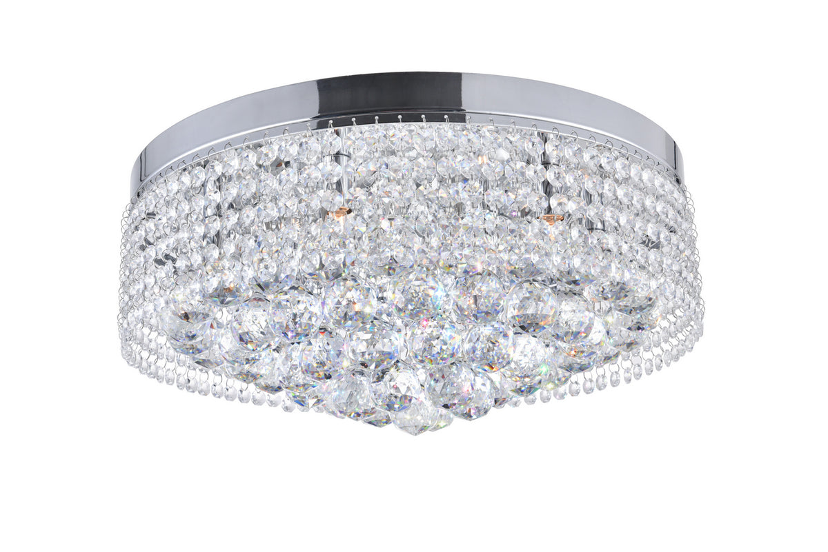 CWI Lighting Eight Light Flush Mount from the Cascade collection in Chrome finish