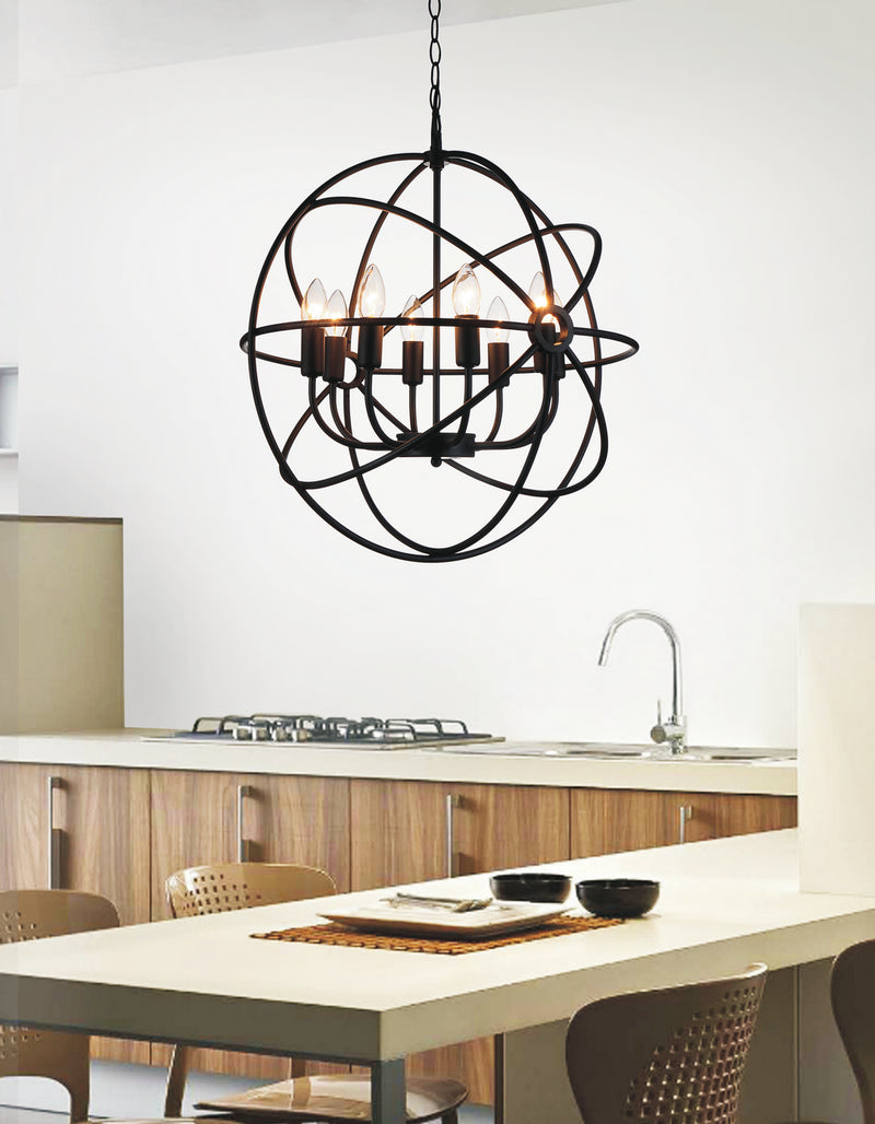 CWI Lighting Eight Light Chandelier from the Arza collection in Brown finish