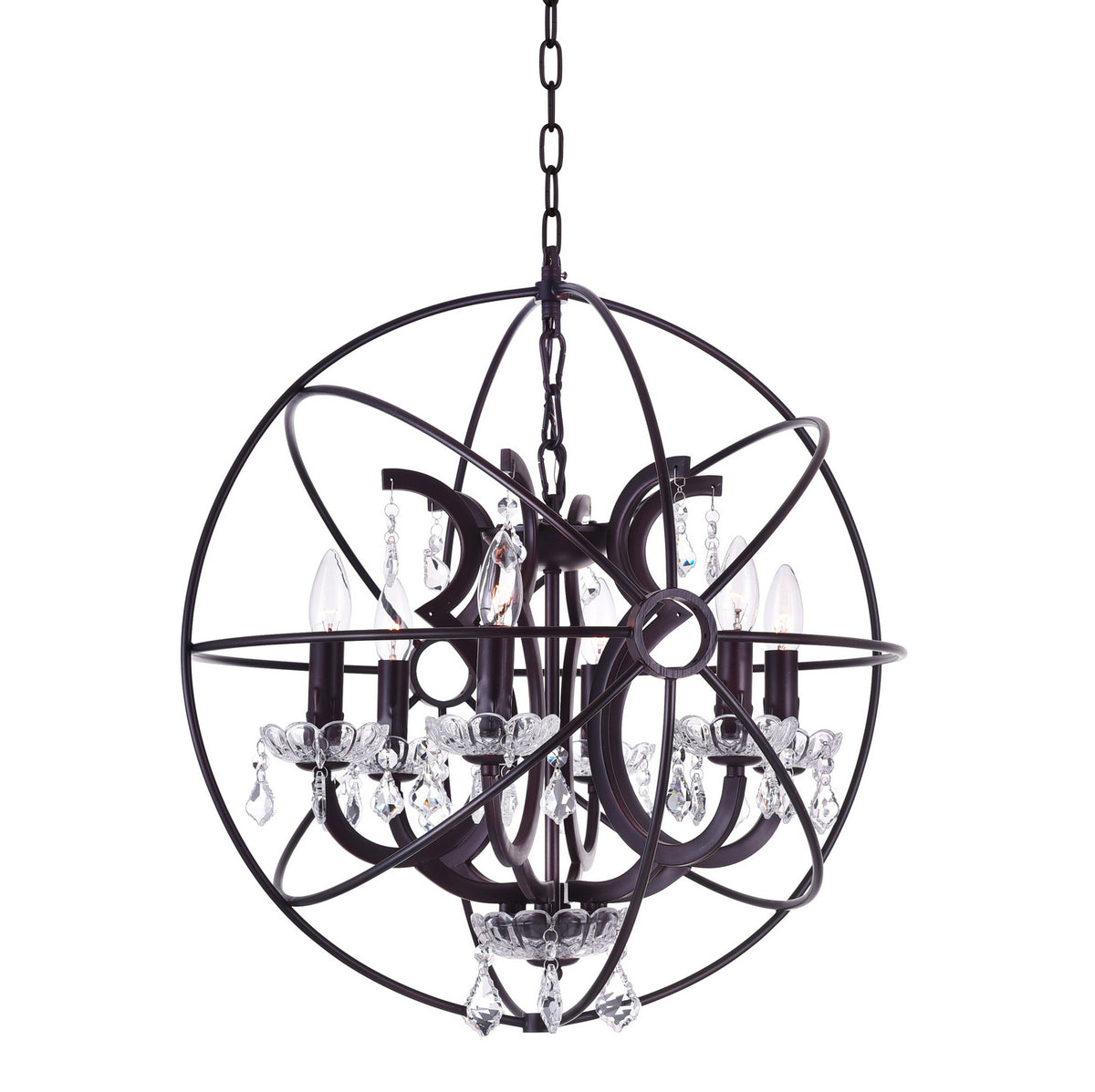 CWI Lighting Six Light Chandelier from the Campechia collection in Brown finish