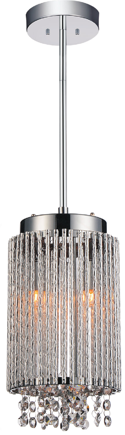 CWI Lighting Two Light Mini Pendant from the Claire collection in Chrome finish