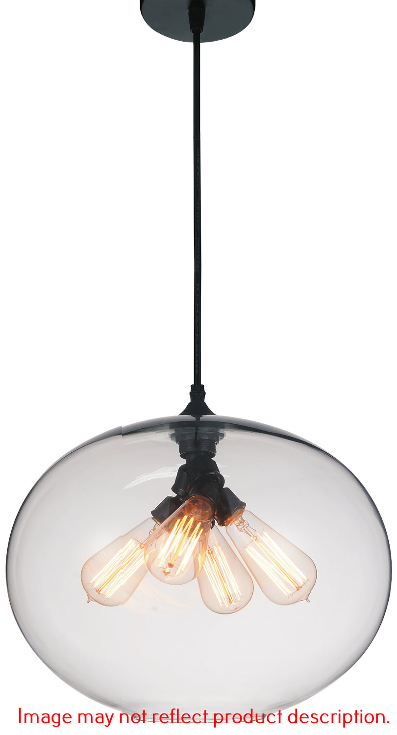 CWI Lighting Four Light Pendant from the Glass collection in Black finish