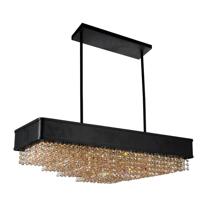CWI Lighting Ten Light Chandelier from the Medina collection in Black finish