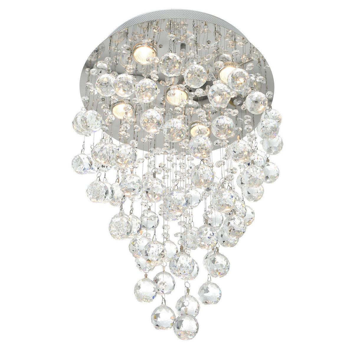 CWI Lighting - 6601C16C - Five Light Flush Mount - Rain Drop - Chrome