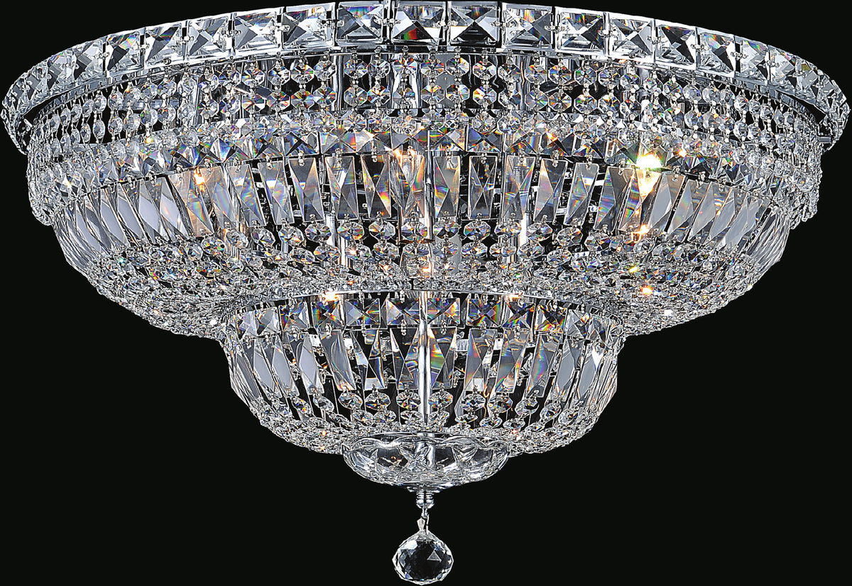 CWI Lighting 16 Light Flush Mount from the Stefania collection in Chrome finish