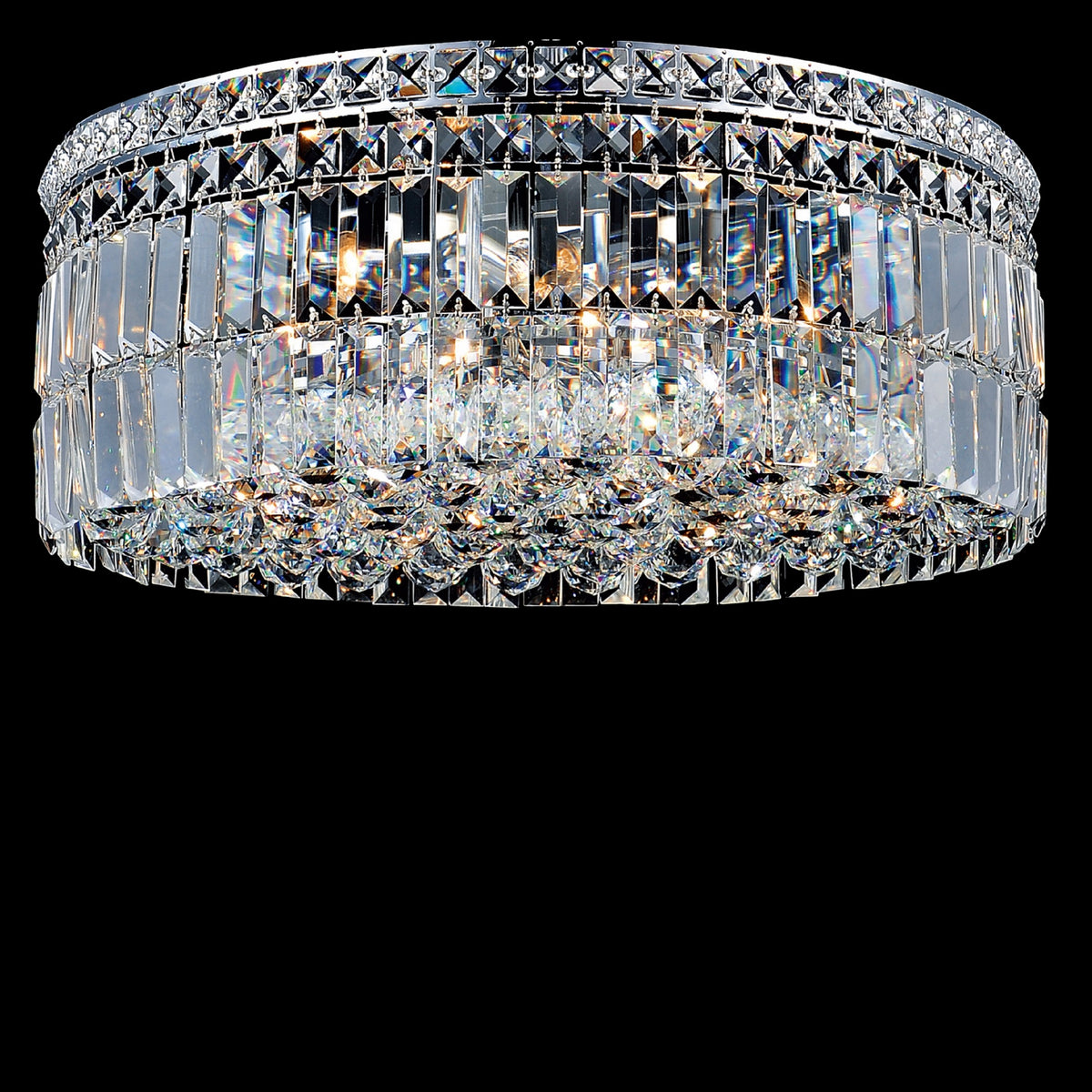 CWI Lighting Ten Light Flush Mount from the Colosseum collection in Chrome finish