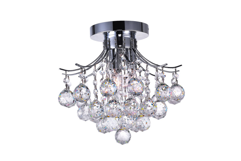 CWI Lighting Three Light Flush Mount from the Princess collection in Chrome finish