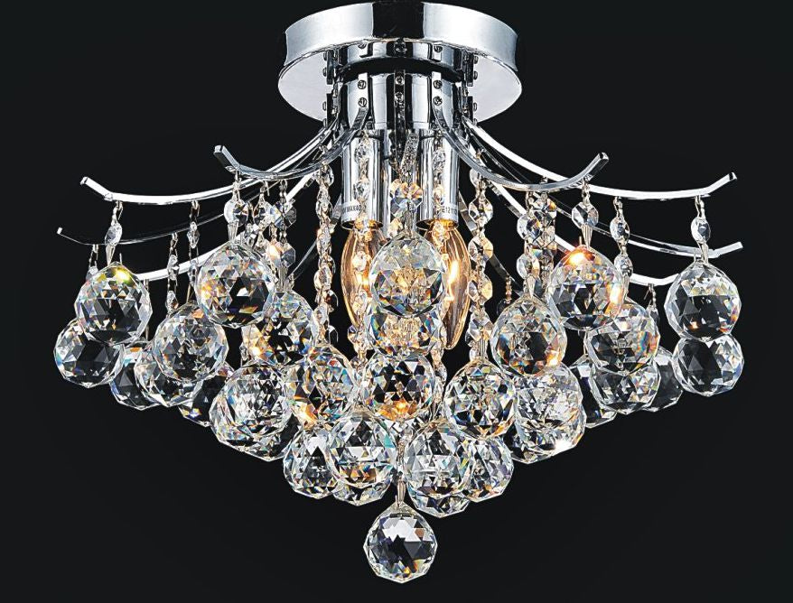 CWI Lighting Four Light Flush Mount from the Princess collection in Chrome finish