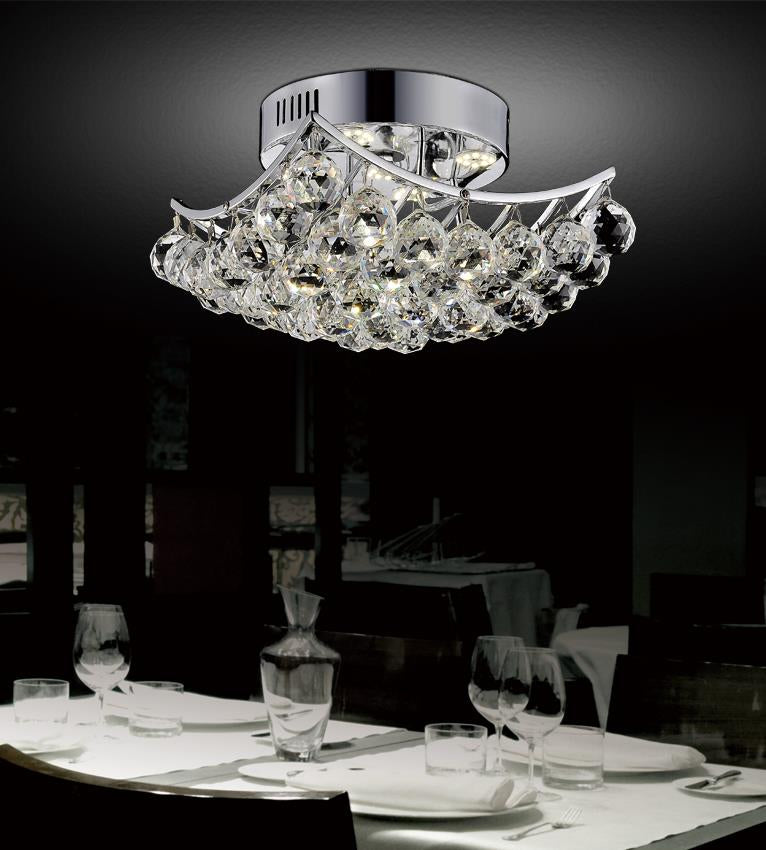 CWI Lighting Four Light Flush Mount from the Queen collection in Chrome finish