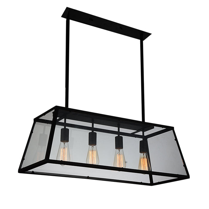 CWI Lighting Four Light Chandelier from the Alyson collection in Black finish