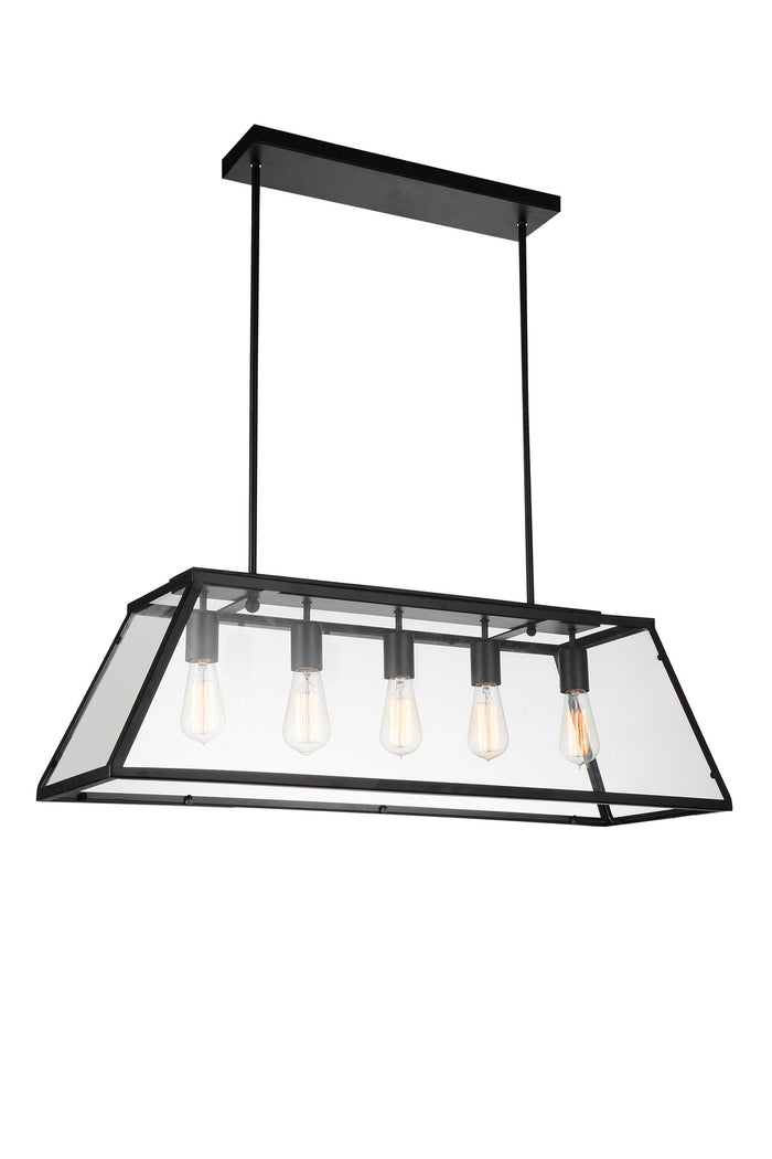 CWI Lighting Five Light Chandelier from the Alyson collection in Black finish