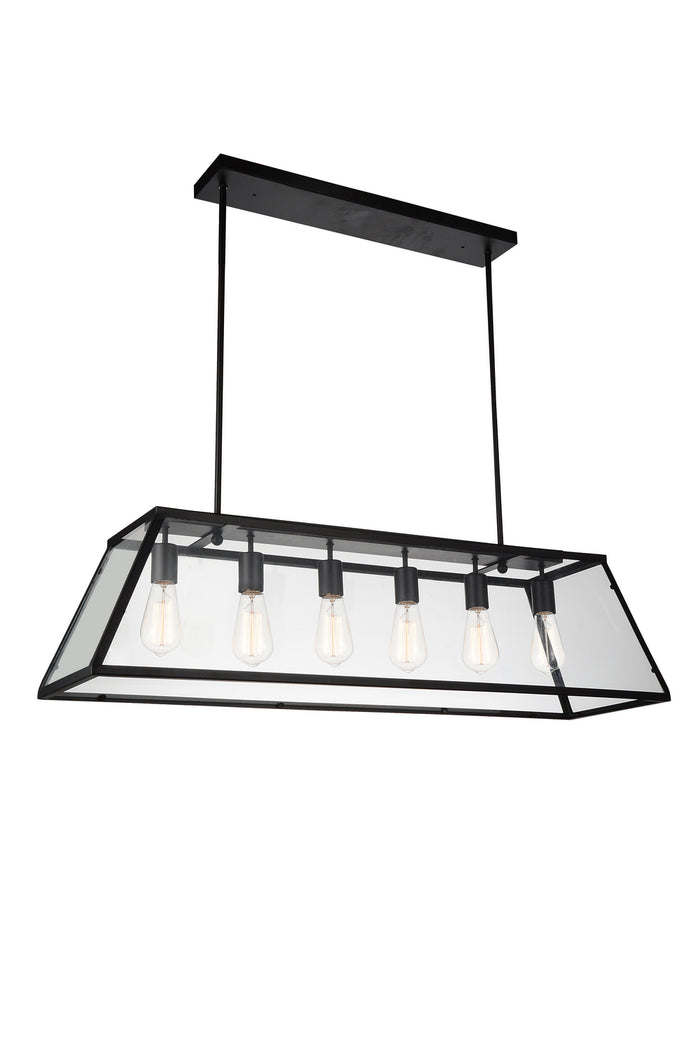 CWI Lighting Six Light Chandelier from the Alyson collection in Black finish