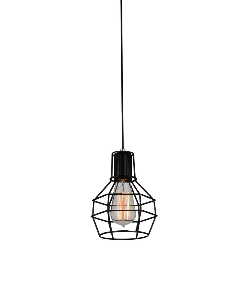 CWI Lighting One Light Mini Pendant from the Secure collection in Black finish