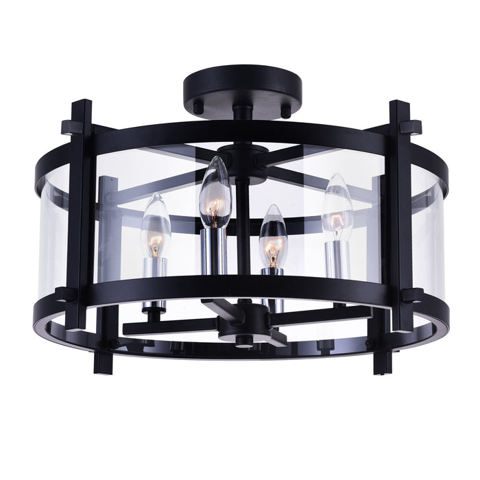 CWI Lighting Four Light Flush Mount from the Miette collection in Black finish