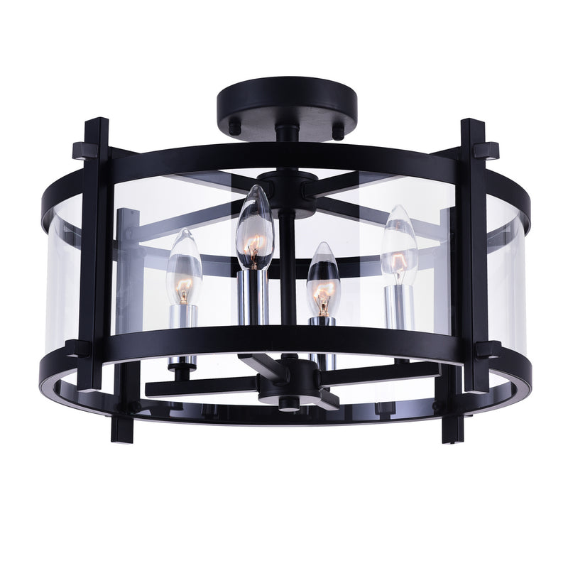 CWI Lighting - 9827C18-4-101 - Four Light Flush Mount - Miette - Black