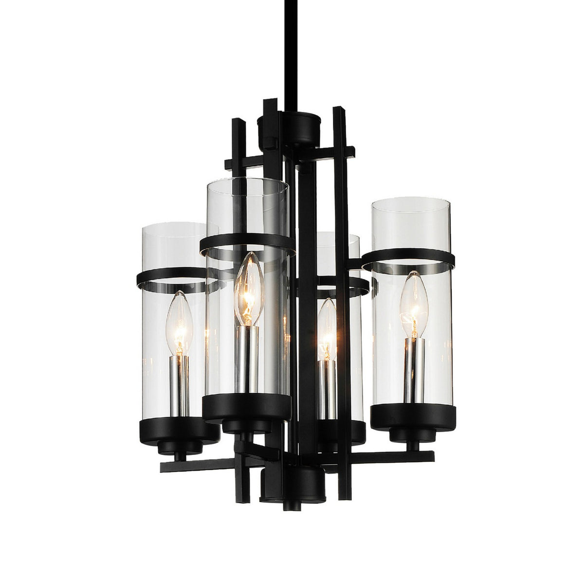 CWI Lighting - 9827P14-4-101 - Four Light Mini Pendant - Sierra - Black