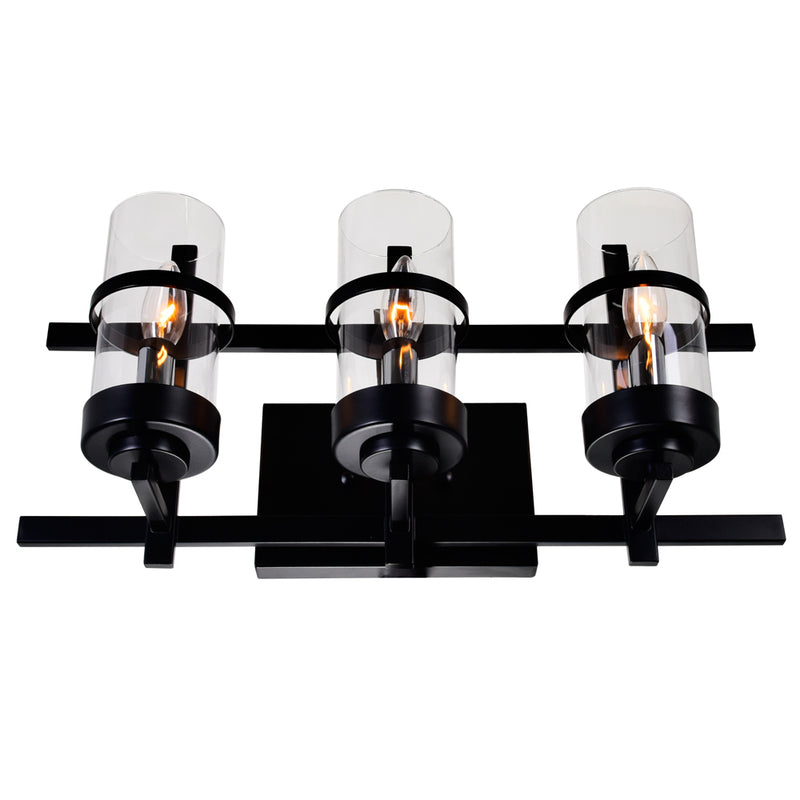 CWI Lighting Three Light Wall Sconce from the Sierra collection in Black finish