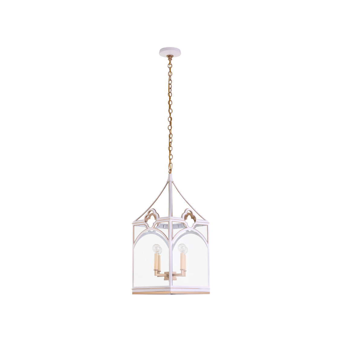 Chelsea House Quatrefoil Lantern - White
