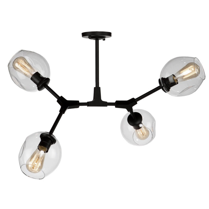 Artcraft Four Light Semi Flush Mount from the Organic collection in Black finish