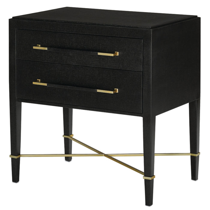 Currey and Company - 3000-0036 - Nightstand - Verona - Black/Natural/Champagne/Silver