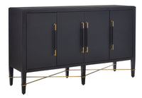 Currey and Company - 3000-0037 - Sideboard - Verona Collection - Black Lacquered Linen/Champagne