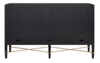 Currey and Company - 3000-0037 - Sideboard - Verona Collection - Black Lacquered Linen/Champagne